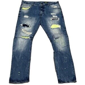 SMOKE RISE Mens Jeans Slim Tapered Fit 40/34